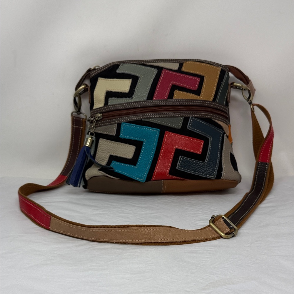 Spring Step L’artiste Leather Patchwork Crossbody… - image 2